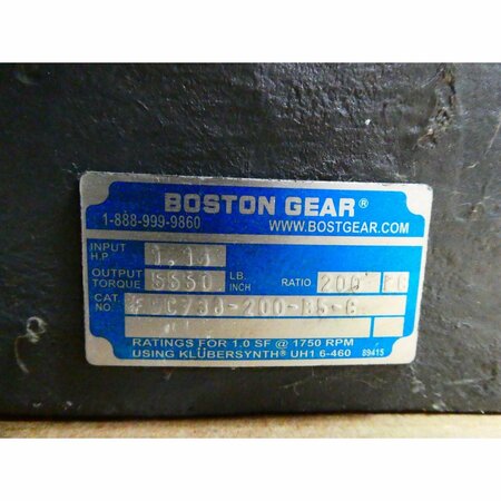 Boston Gear DOUBLE REDUCTION WORM 56C 5/8IN 1-5/8IN 1.14HP 200:1 RIGHT ANGLE GEAR REDUCER FWC738-200-B5-G